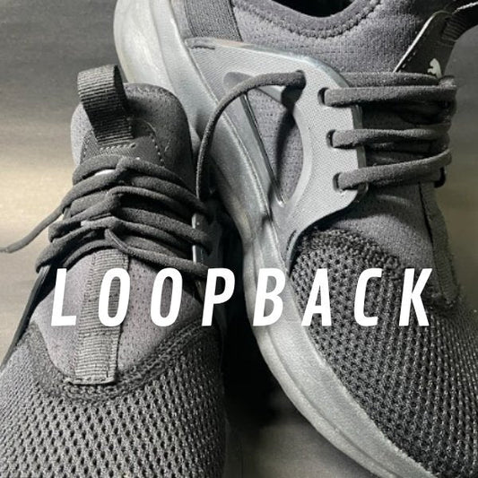 Loopback rijgmethode toegepast op een schoen, zorgt voor een stevig en interessant veterpatroon.