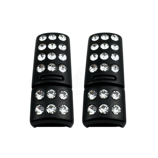 Elastische veters bling magneet sluiting zwart geschikt voor elastische veters van 6 tot 9 mm breed