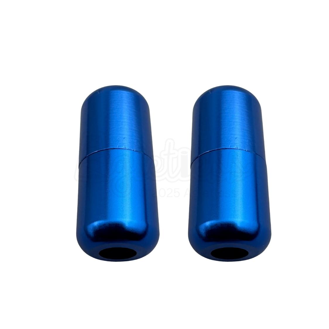 Elastische veters draaicapsule glans sluiting blauw geschikt voor elastische veters van 3 tot 9 mm breed exclusief 4 mm