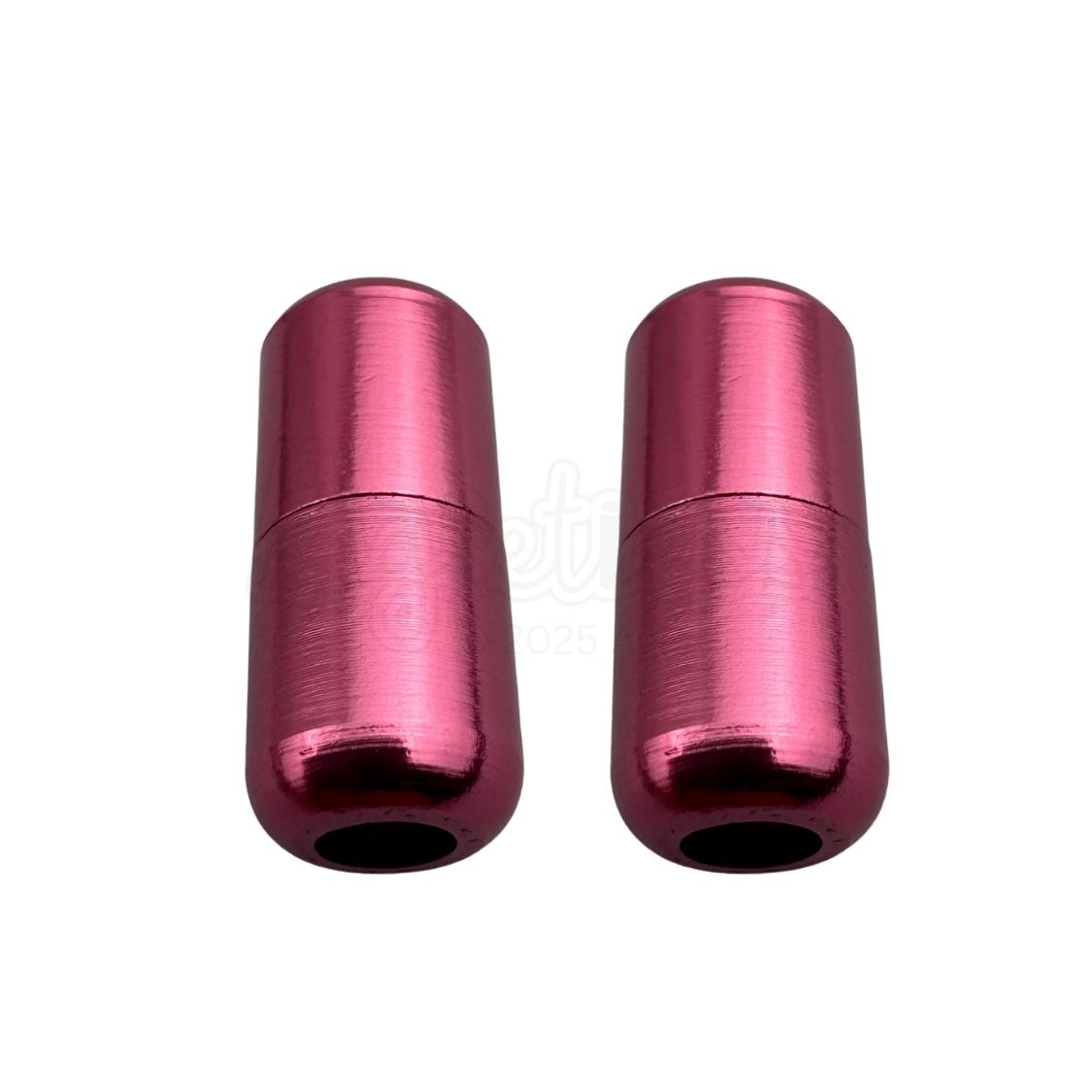 Elastische veters draaicapsule glans sluiting fuchsia geschikt voor elastische veters van 3 tot 9 mm breed exclusief 4 mm