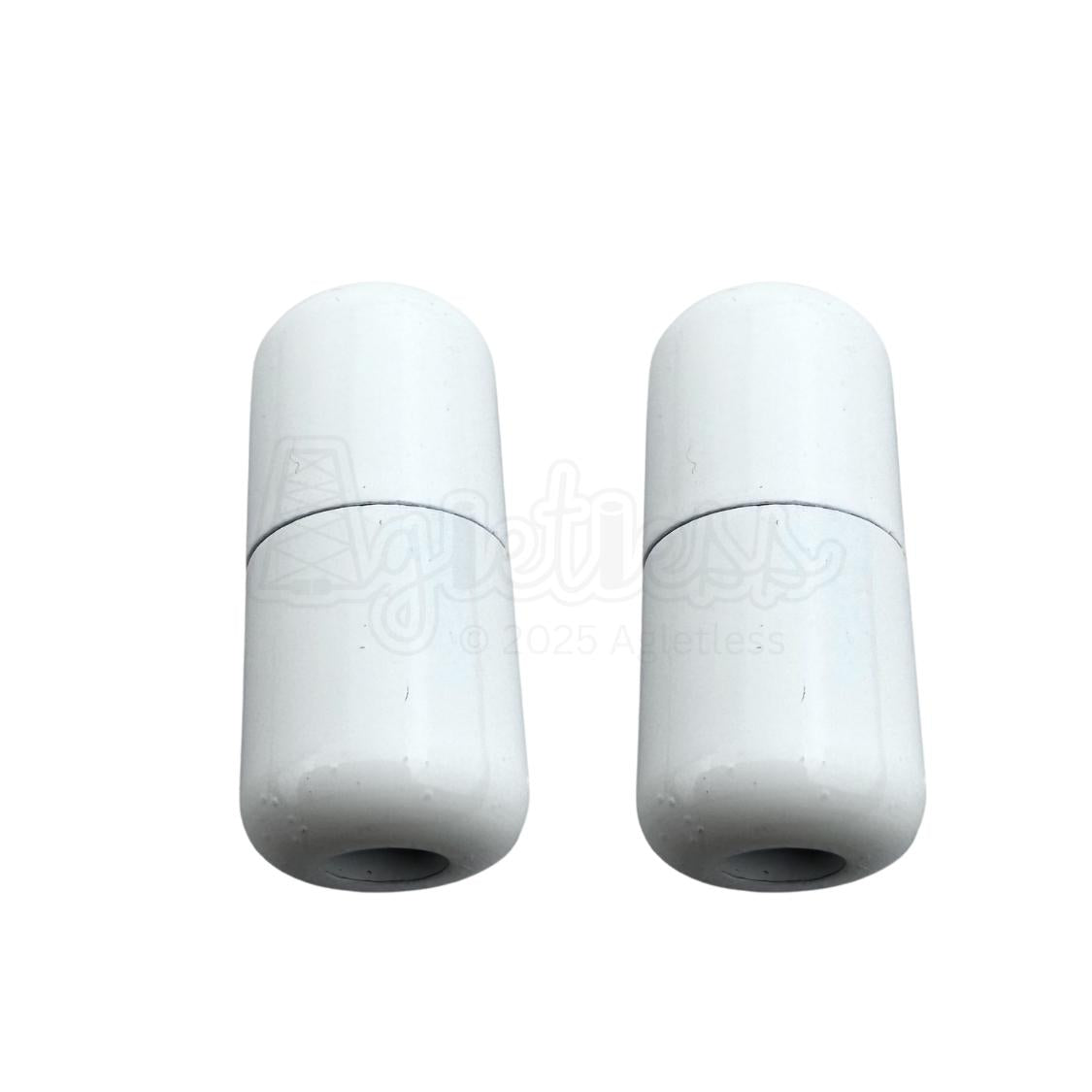 Elastische veters draaicapsule glans sluiting wit geschikt voor elastische veters van 3 tot 9 mm breed exclusief 4 mm