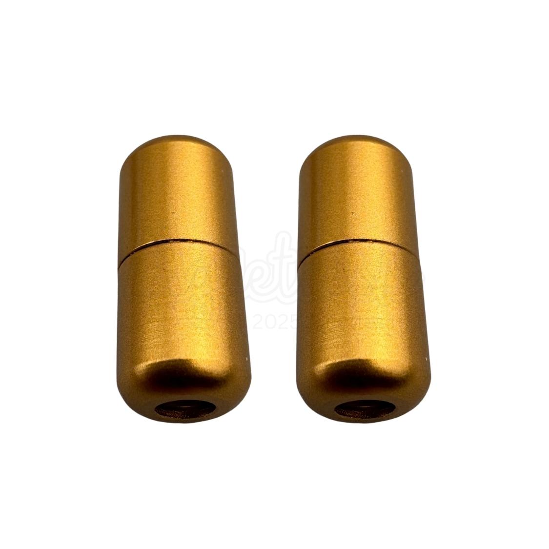 Elastische veters draaicapsule mat sluiting geel geschikt voor elastische veters van 3 tot 9 mm breed exclusief 4 mm