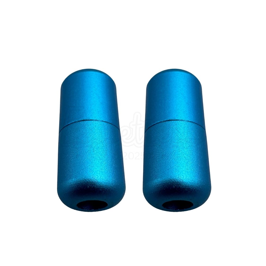 Elastische veters draaicapsule mat sluiting lichtblauw geschikt voor elastische veters van 3 tot 9 mm breed exclusief 4 mm