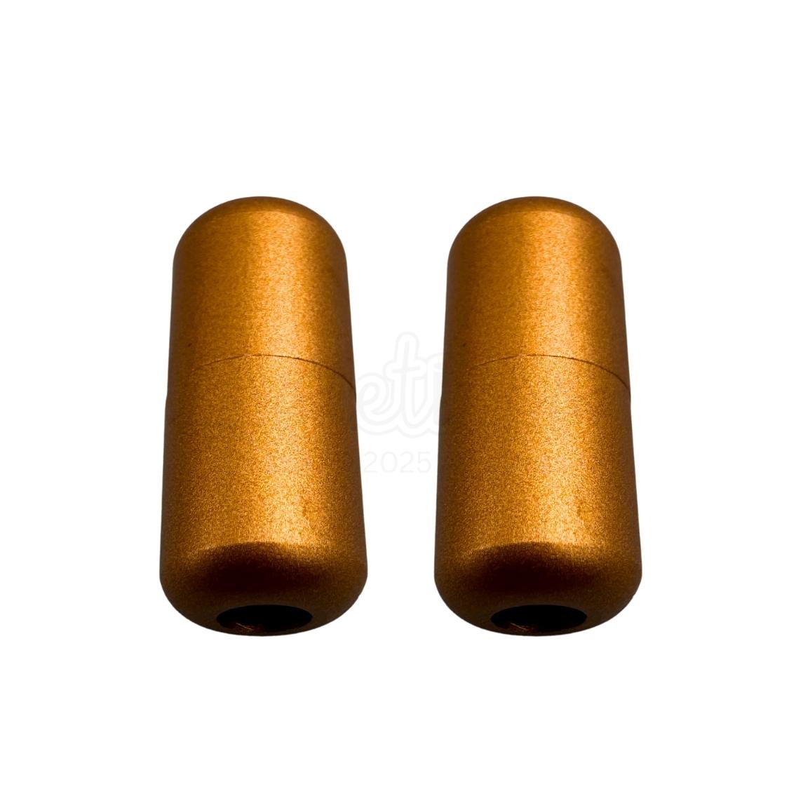 Elastische veters draaicapsule mat sluiting lichtbruin geschikt voor elastische veters van 3 tot 9 mm breed exclusief 4 mm