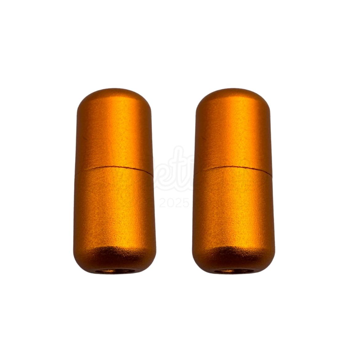 Elastische veters draaicapsule mat sluiting oranje geschikt voor elastische veters van 3 tot 9 mm breed exclusief 4 mm