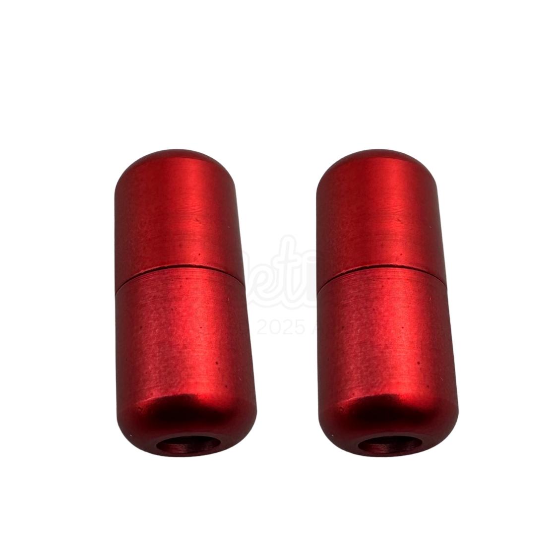 Elastische veters draaicapsule mat sluiting rood geschikt voor elastische veters van 3 tot 9 mm breed exclusief 4 mm