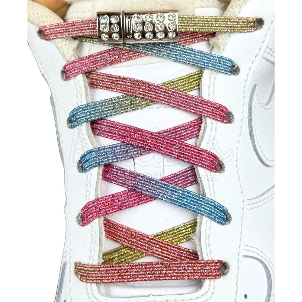 Elastische veters zonder strikken glitter 6mm bling magnetische sluiting candy met stretch uitgerekt