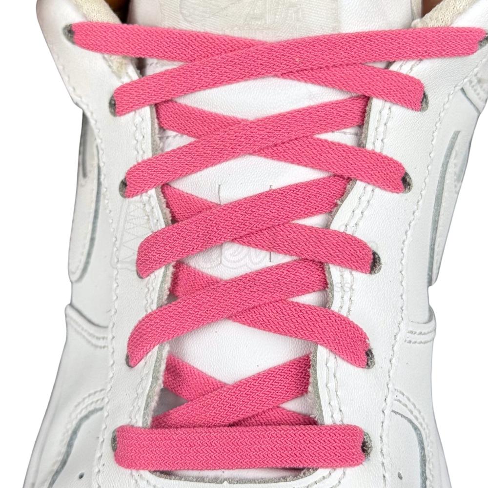 Elastische veters zonder strikken vintage 8mm onzichtbare clipjes fuchsia met stretch uitgerekt