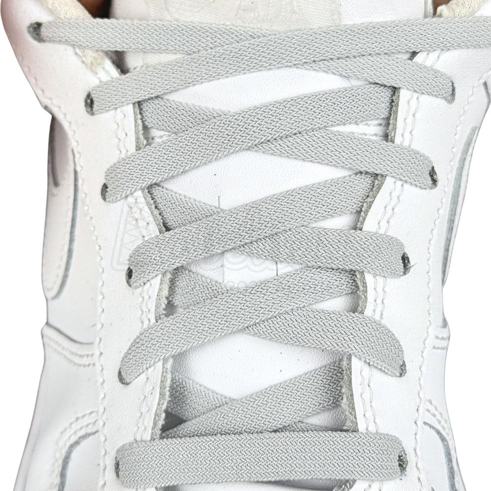 Elastische veters zonder strikken vintage 8mm onzichtbare clipjes grijs met stretch uitgerekt