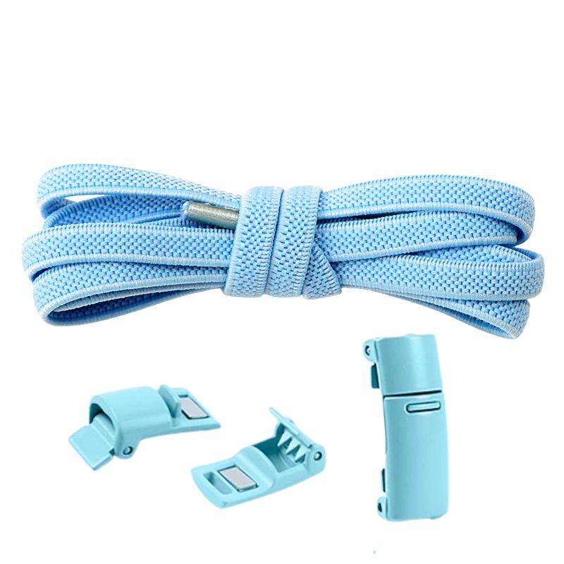 Elastische veters hemelsblauw 6mm met magnetische sluiting voor sneakers en dagelijks gebruik