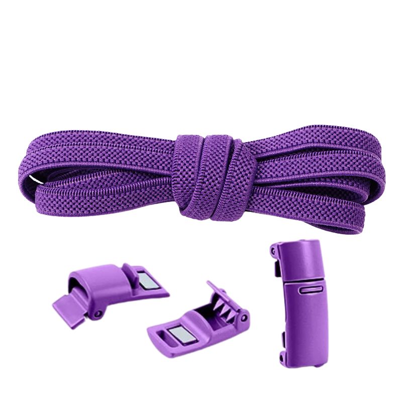 Elastische veters paars 6mm met magnetische sluiting voor casual en nette schoenen