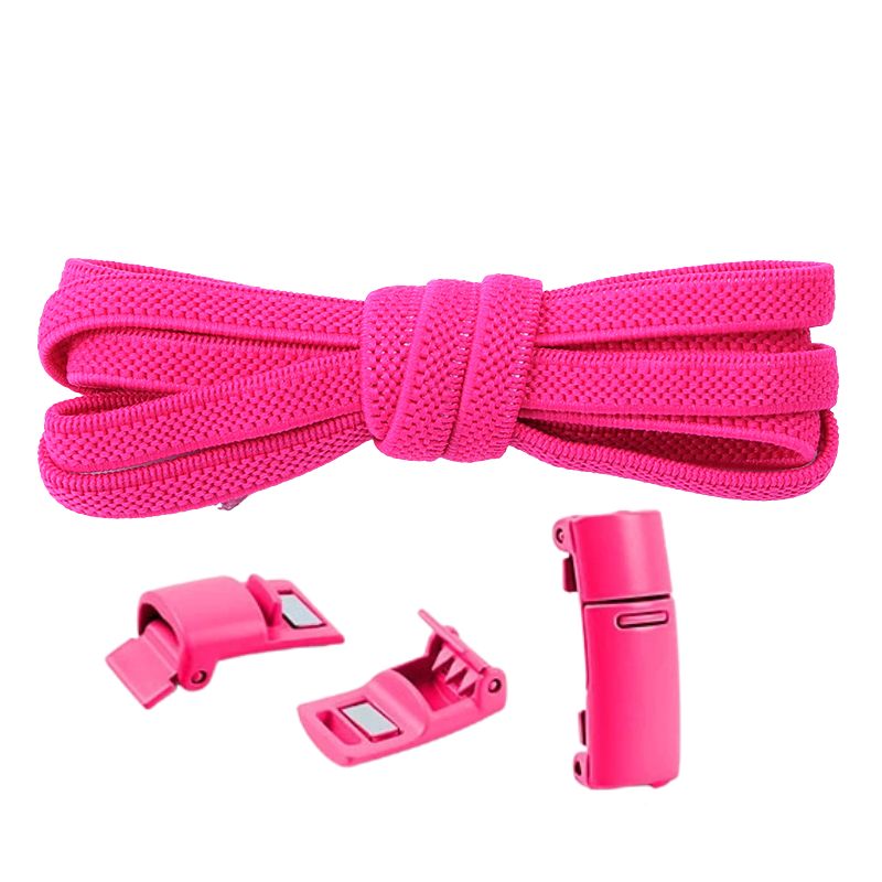 Elastische veters rozenrood 6mm met magnetische sluiting voor sneakers en casual gebruik