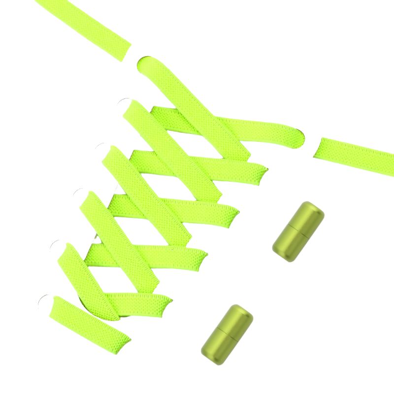 Fluorescerend groene elastische veters 9 mm met magneetsluiting voor extra zichtbaarheid en comfort