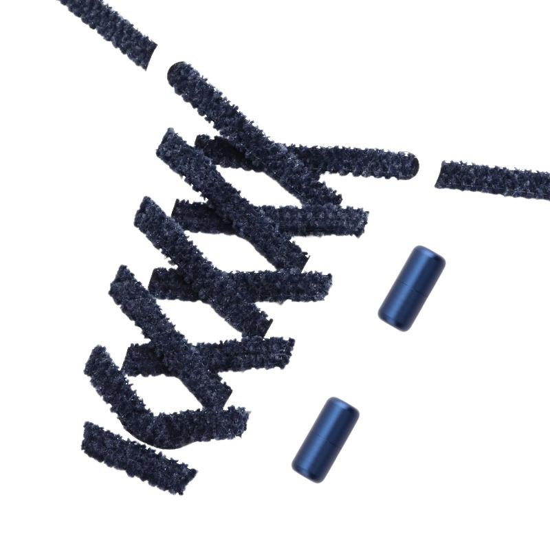 Fluffy Elastische Veters Marineblauw - 1 Paar