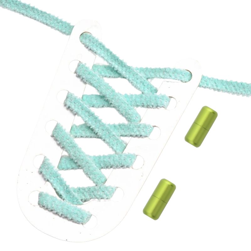 Fluffy elastische veters hemelsblauw met draaisluiting voor sportieve schoenen en dagelijks gebruik