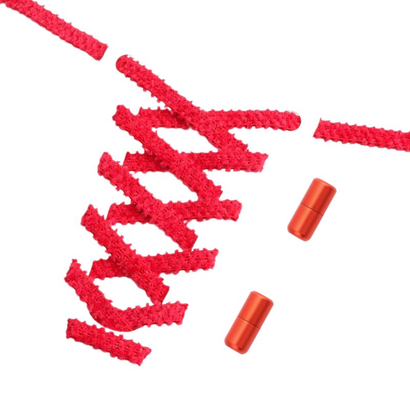 Fluffy elastische veters rood met draaisluiting voor casual schoenen en dagelijks gebruik