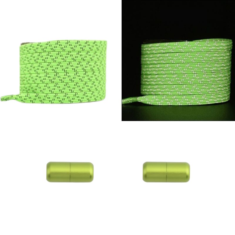 Reflecterende Elastische Veters Fluorescerend Groen - 1 Paar