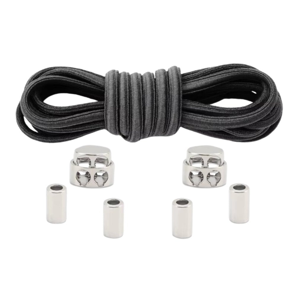 Luxe Elastische Veters Donkergrijs - 1 Paar