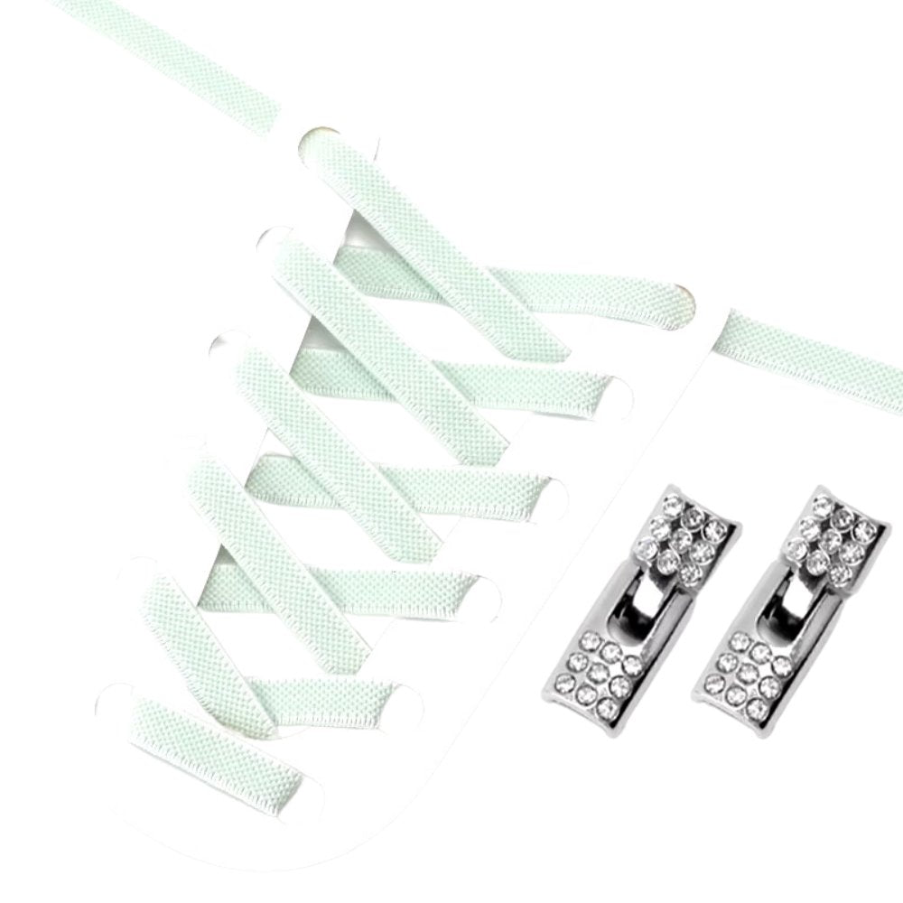 Lichtgroene elastische veters 9 mm met rhinestone haaksluiting voor een levendige en elegante stijl