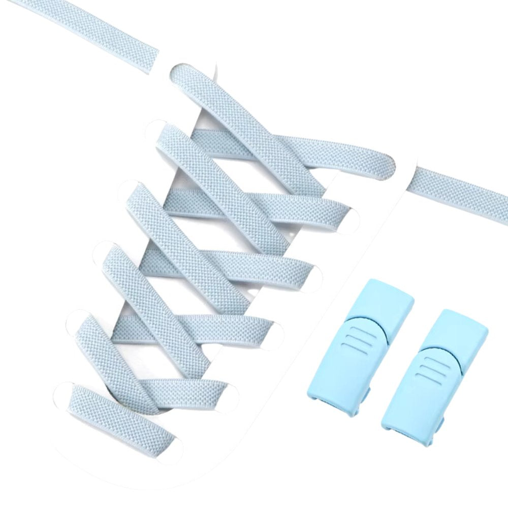 Lichtblauwe elastische veters 9 mm met magneetsluiting voor een lichte en trendy stijl