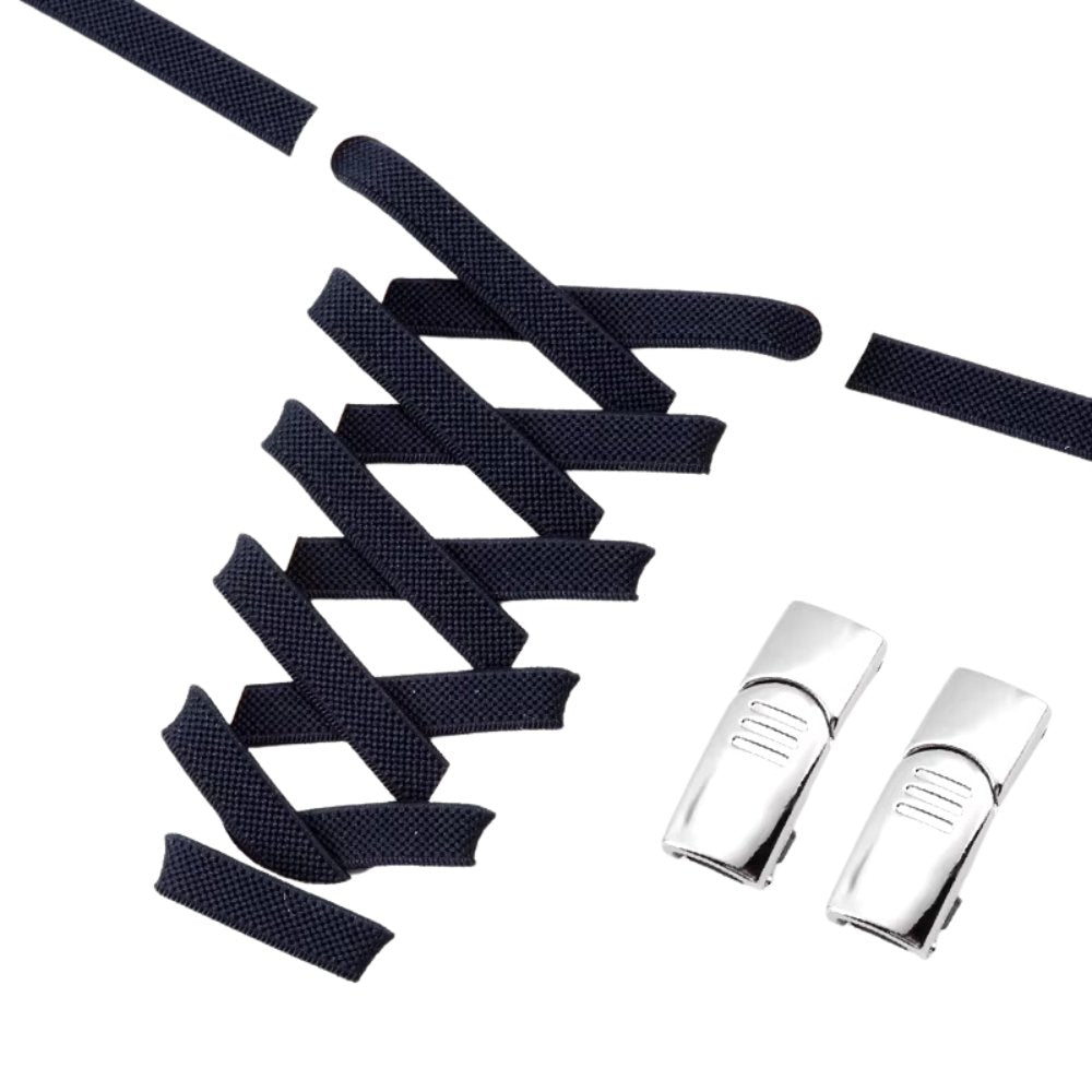 Marineblauwe elastische veters 9 mm met magneetsluiting voor een sportieve en klassieke look