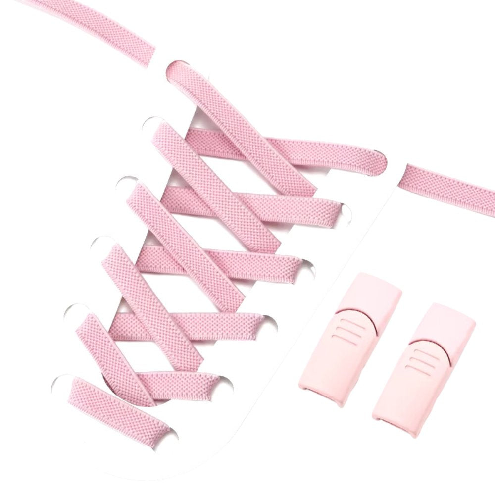Roze elastische veters 9 mm met magneetsluiting voor een frisse en trendy look