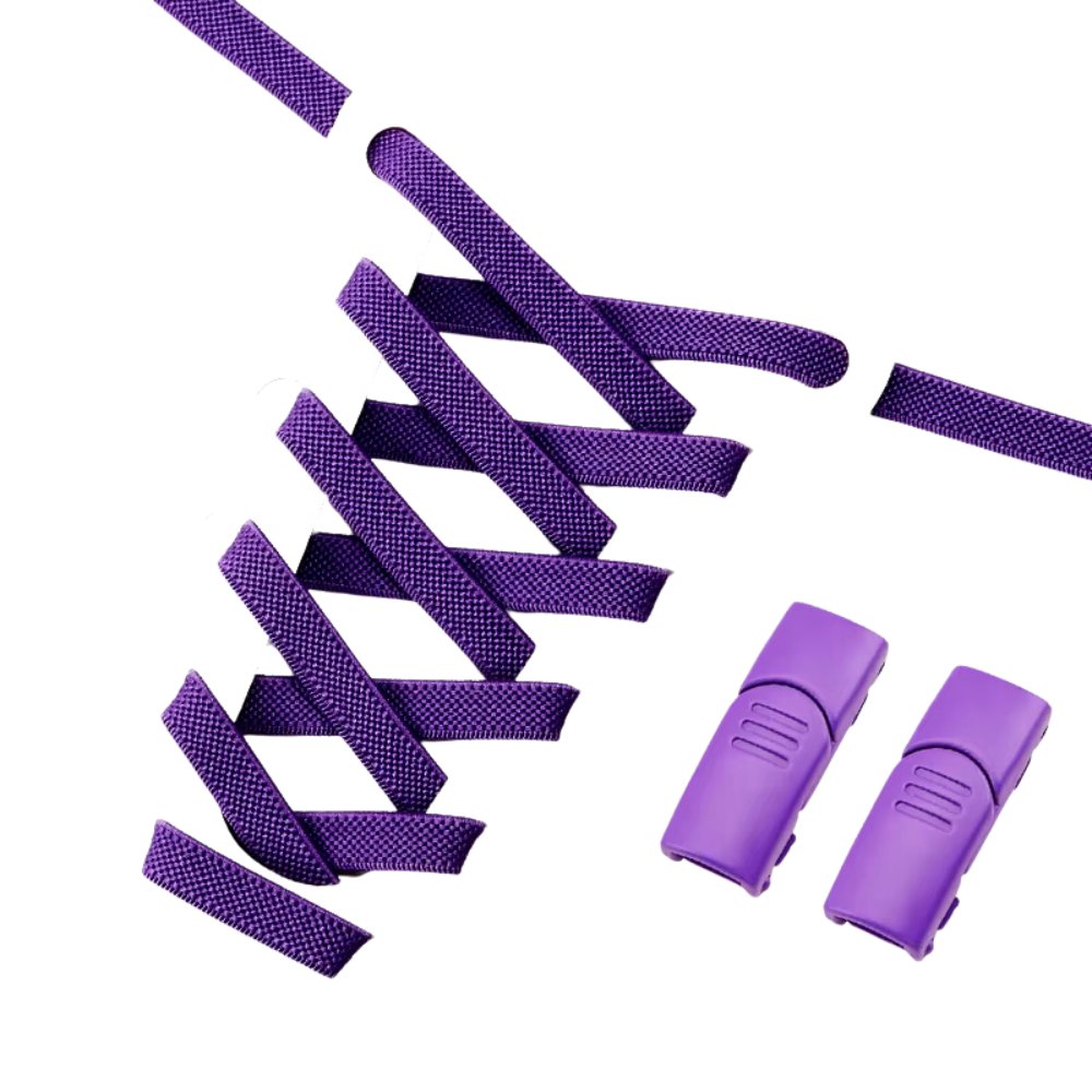 Paarse elastische veters 9 mm met magneetsluiting voor een elegante en unieke uitstraling