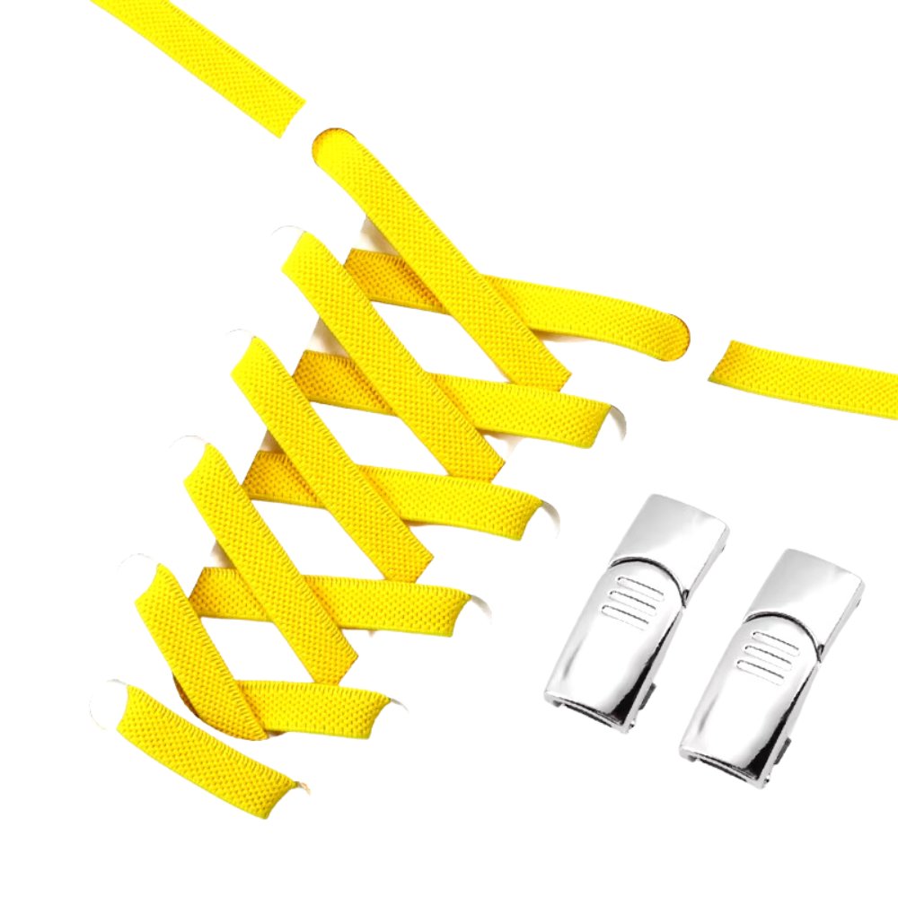Gele elastische veters 9 mm met magneetsluiting voor een frisse en speelse stijl