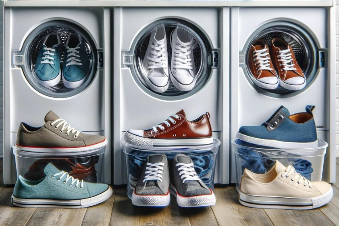 schoenen in de wasmachine