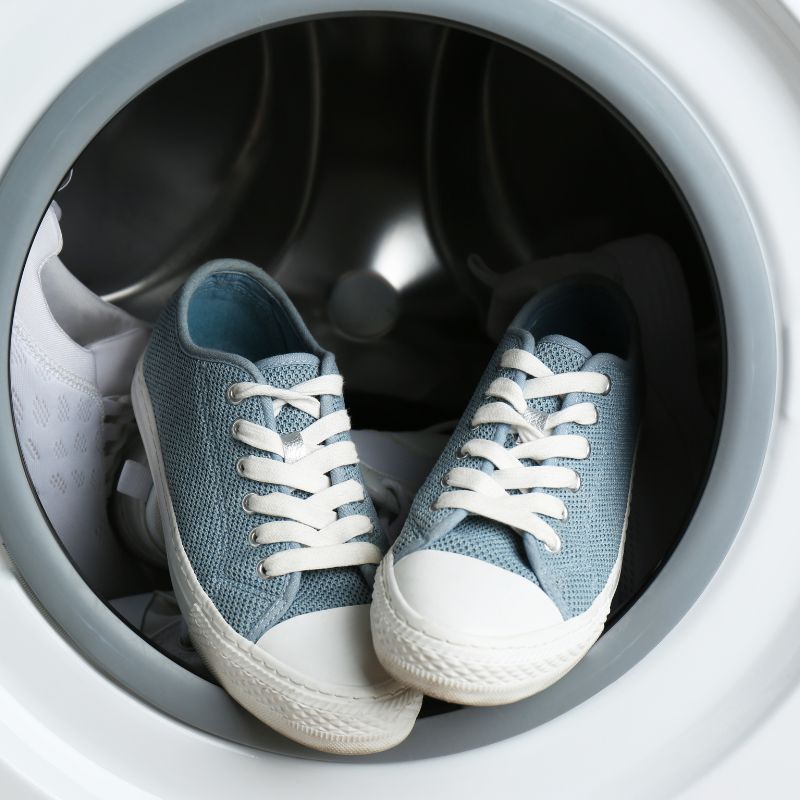 schoenen in de wasmachine