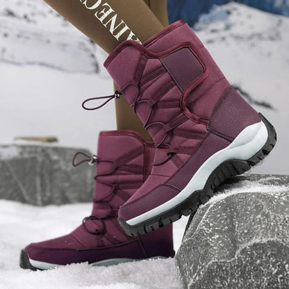 Dames Winterboots met Elastische Verstelbare Sluiting