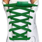 Elastische veters zonder strikken plat 6mm magnetische sluiting groen met stretch uitgerekt uitgelichte afbeelding