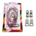 Elastische veters zonder strikken bling bling 6mm haak zilveren sluiting roze in luxe verpakking