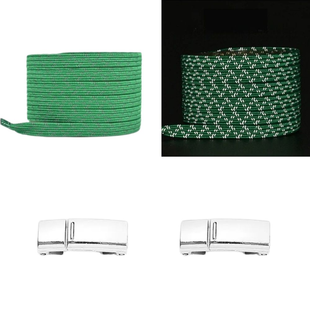 Reflecterende Elastische Veters Groen - 1 Paar