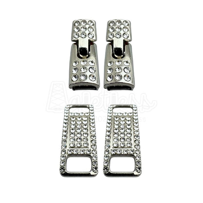 Elastische veters bling gesp sluiting zilver geschikt voor elastische veters van 6 tot 9 mm breed