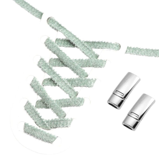 Fluffy elastische veters jade met magnetische sluiting voor sneakers en casual schoenen