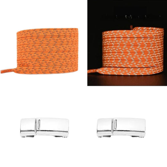 Elastische veters oranje reflecterend plat met magneetsluiting voor sneakers en casual schoenen