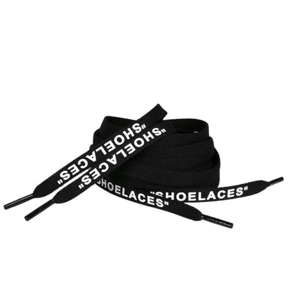 Platte Off-White Shoelaces zwart opgerold