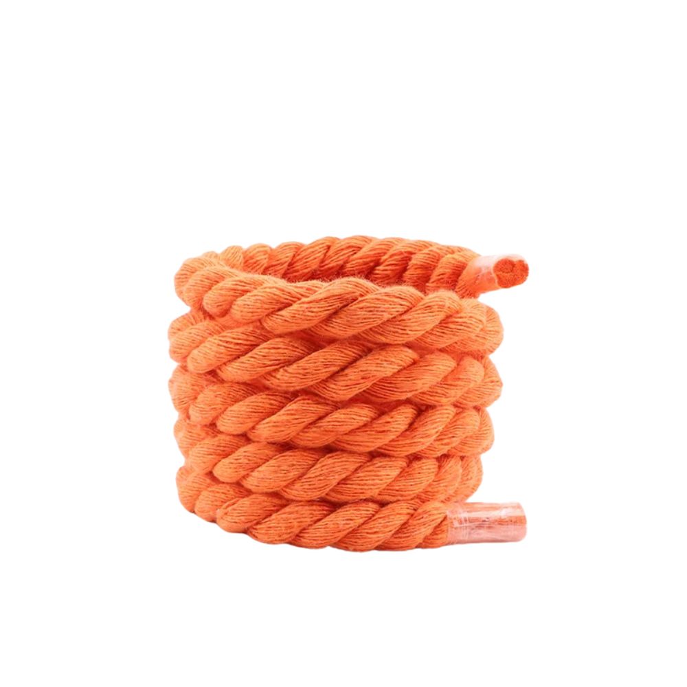 Rope laces extra dik oranje opgerold