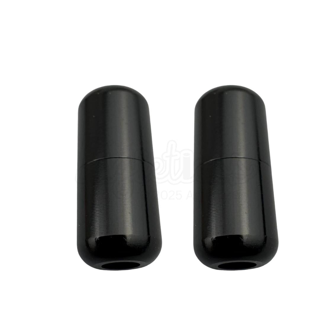 Elastische veters draaicapsule glans sluiting zwart geschikt voor elastische veters van 3 tot 9 mm breed exclusief 4 mm