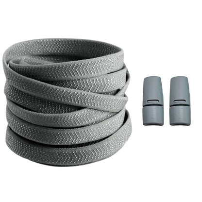 Productafbeelding van platte elastische veters van 8 mm met magneetsluiting in de kleur donkergrijs