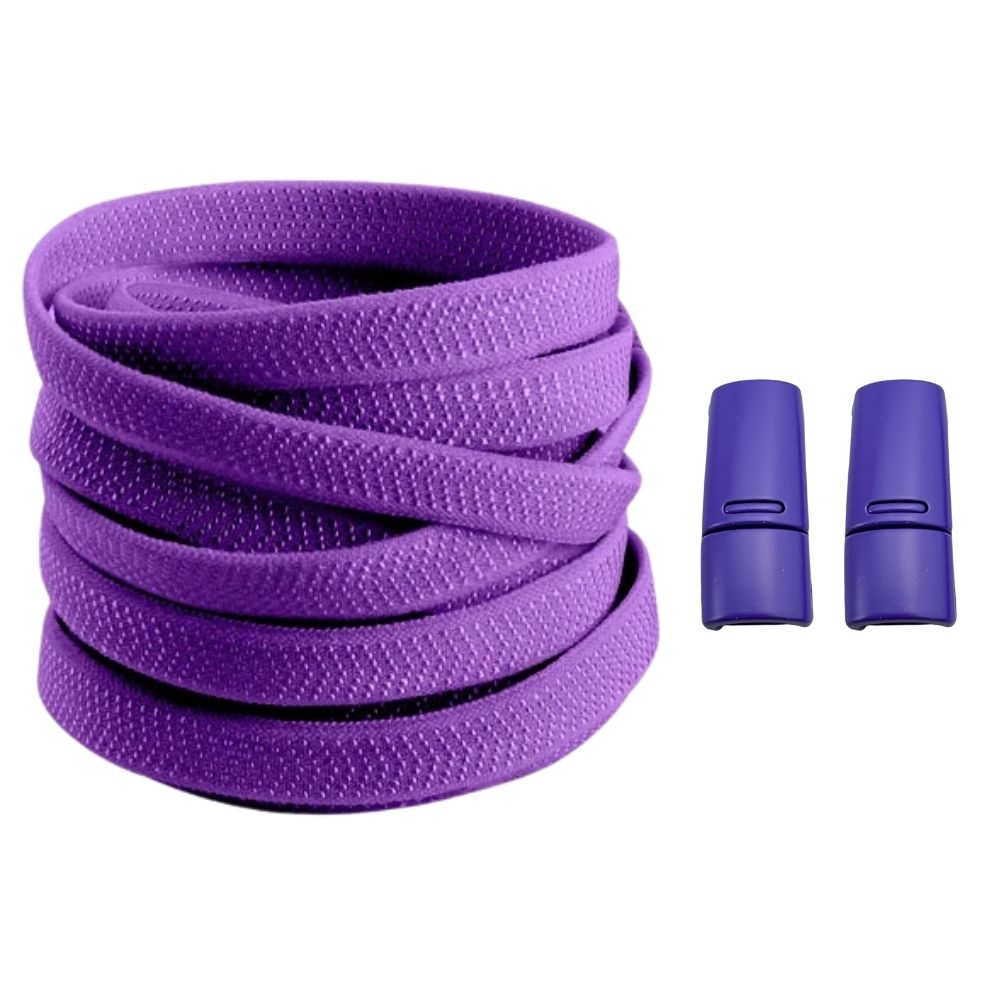 Productafbeelding van platte elastische veters van 8 mm met magneetsluiting in de kleur paars