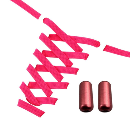 Productafbeelding van platte elastische veters van 9 mm met capsule sluiting in de kleur rozenrood