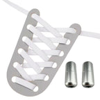 Productafbeelding van platte elastische veters van 9 mm met capsule sluiting in de kleur wit