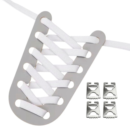 Productafbeelding van platte elastische veters van 9 mm met clipjes in de kleur wit