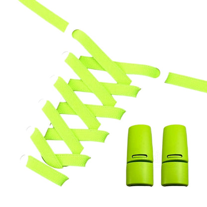 Productafbeelding van platte elastische veters van 9 mm met magneetsluiting in de kleur fluorescerend groen