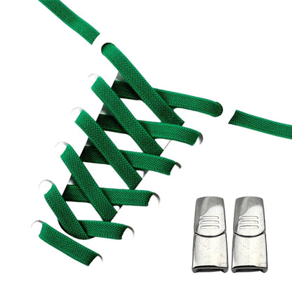 Productafbeelding van platte elastische veters van 9 mm met magneetsluiting in de kleur groen