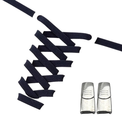 Productafbeelding van platte elastische veters van 9 mm met magneetsluiting in de kleur marineblauw