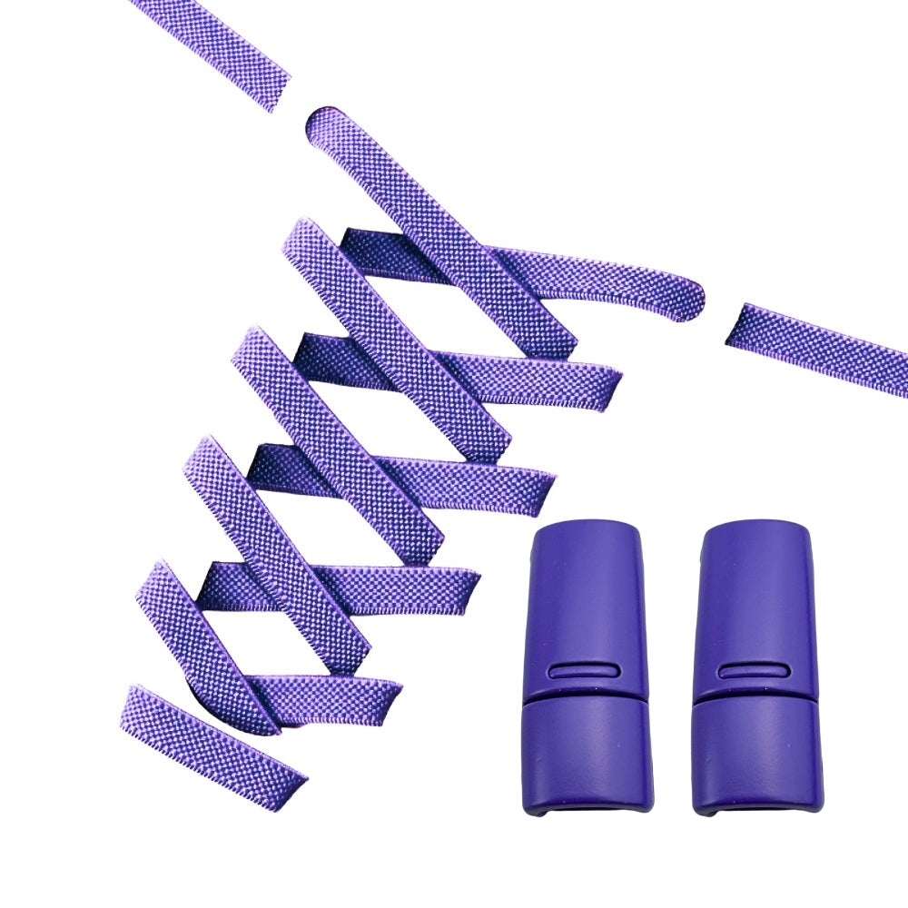 Productafbeelding van platte elastische veters van 9 mm met magneetsluiting in de kleur paars