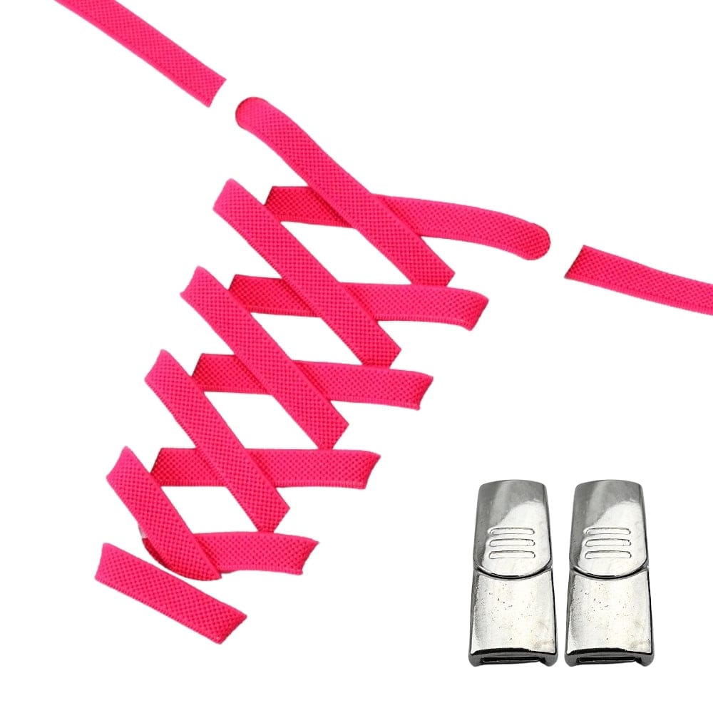 Productafbeelding van platte elastische veters van 9 mm met magneetsluiting in de kleur rozenrood